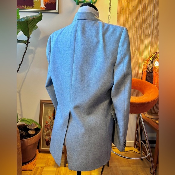 70s Vintage Heather Blue Disco Blazer Suit Jacket - Picture 3 of 6